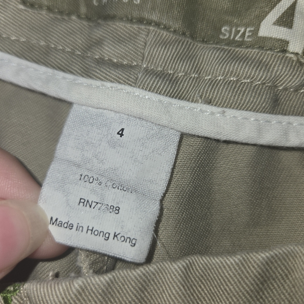 J. Crew Khaki Chino Shorts Beachy Turtle Embroidered Size 4 - Picture 5 of 9